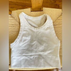 alo yoga seamless delight high neck bra white M